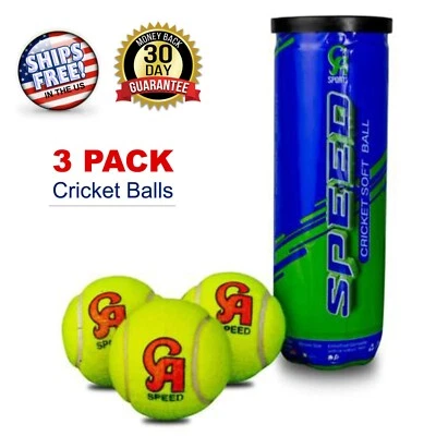 CA CRICKET TENNIS TAPE SOFT BALLS (3 PACK) INDOOR OUTDOOR TRAINNING PRACTICE - Image 1 of 3