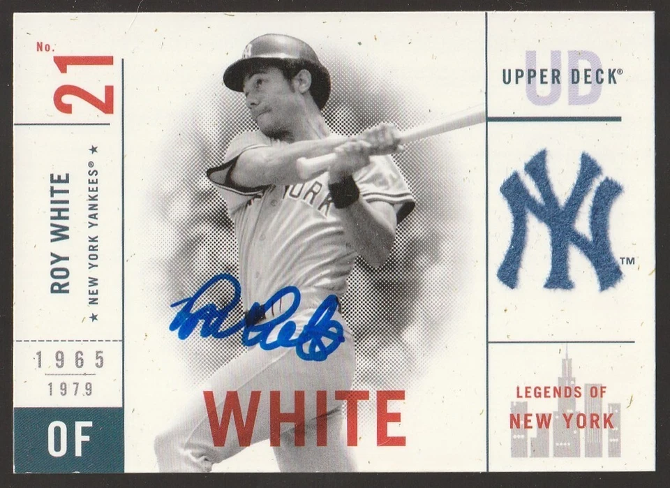 2001 Upper Deck Legends of New York #117 Roy White IP autograph signed card - Image 1 of 1