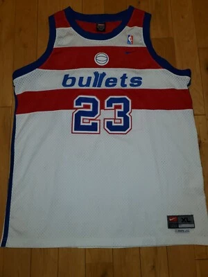 Vintage 02 Nike Michael Air Jordan WASHINGTON BULLETS Men NBA Swingman JERSEY XL - Image 1 of 4