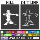 Baseball Softball Catcher Sticker Vinyl Decal Slugger little league Glove 5"x5"