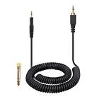 1 Set Coiled AUX Cord Replacement with 1/4 inch Adapter for Ath M20x M60x