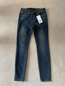 ARMANI EXCHANGE J05 Zip Super Skinny Cropped navy Jeans Size 25 W25 x L 27A - Picture 1 of 10