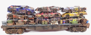 O / LIONEL / FLAT CAR / RACE CARS /CUSTOM /BARRELS /CRATES/MATCHBOX /COLLECTIBLE - Picture 1 of 6