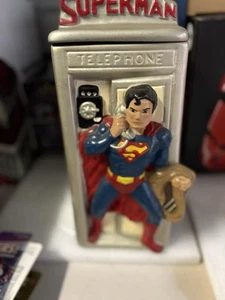 1978 Vintage DC Comics Superman Telefonzelle Silber Keksdose - Bild 1 von 10