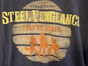 T-shirt Cedar Point, Steele Vengeance Roller Coaster. Grande, grigio - Foto 1 di 5