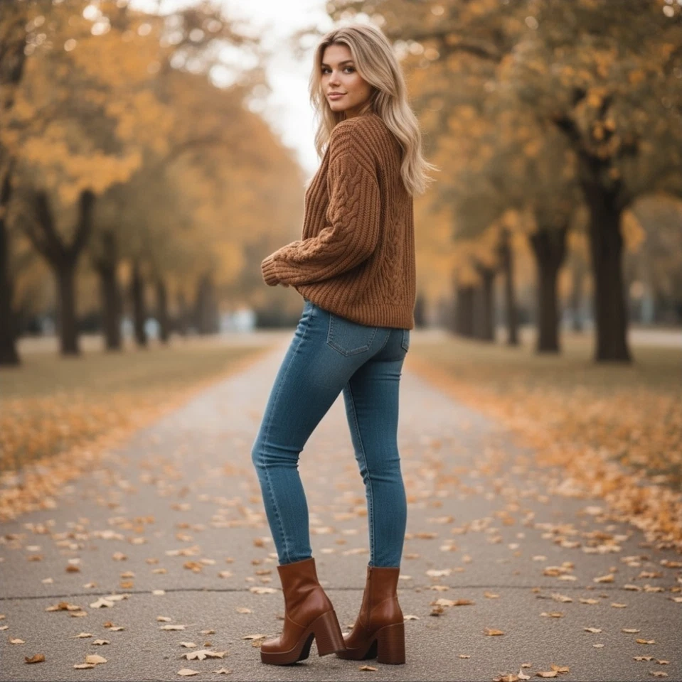 Wild Pair Classic Retro Women Platform Boots  Booties SZ 9 M Cognac Brown  - Image 1 of 4