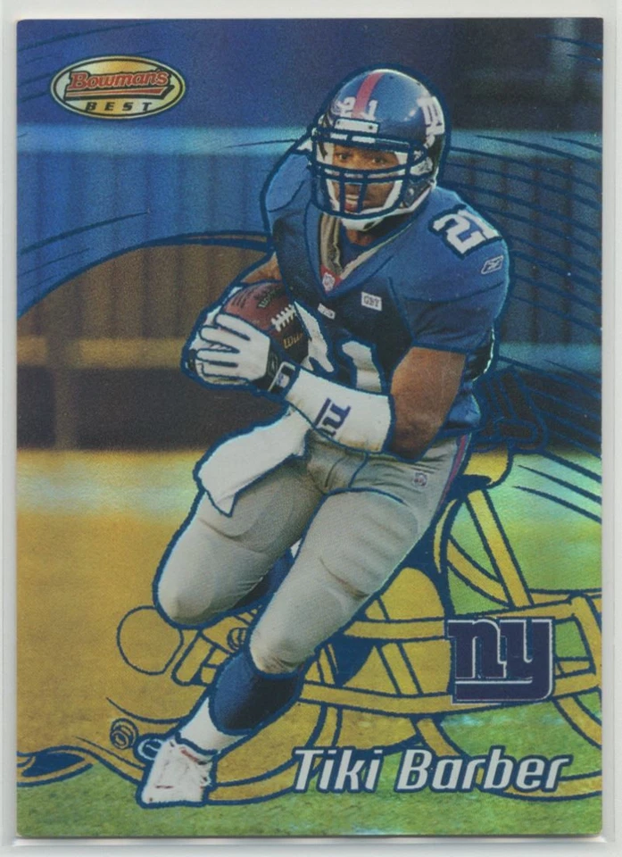 Tiki Barber 2002 Bowman's Best Blue /300 #72 New York Giants - Image 1 of 2
