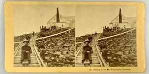 SV027_050 Stereoview NH Sliding Down Mt. Washington Railroad - Picture 1 of 1