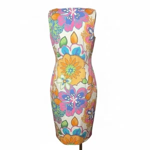 Talbots Dress Women’s Colorful Sheath Retro Trendy Cruisewear Party Boho Size 14 - Picture 1 of 10