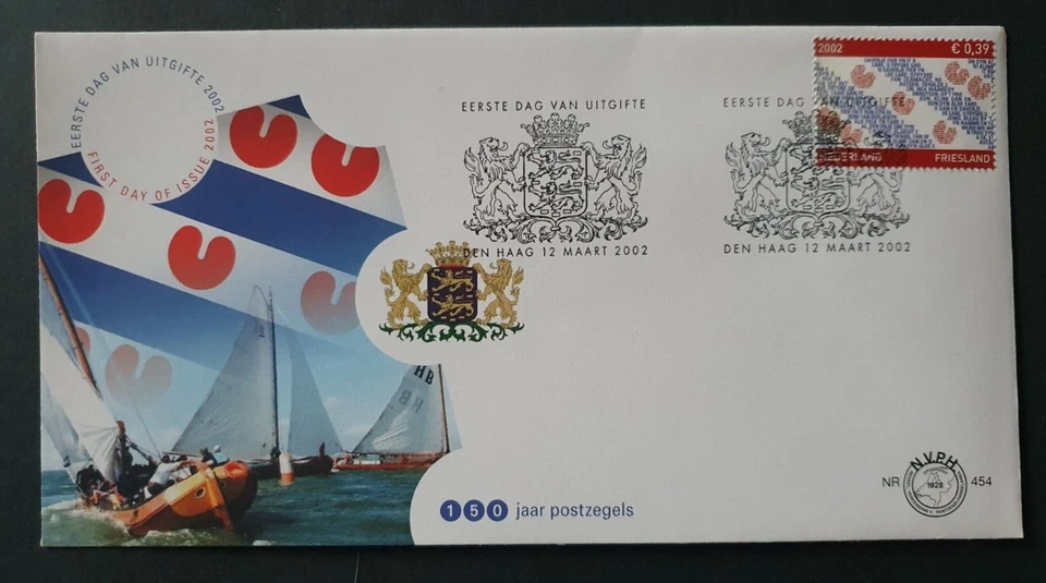 2002 NETHERLANDS NEDERLAND PROVINCE FRIESLAND SKUTJESILEN SAILING NR 454 FDC - Image 1 of 1