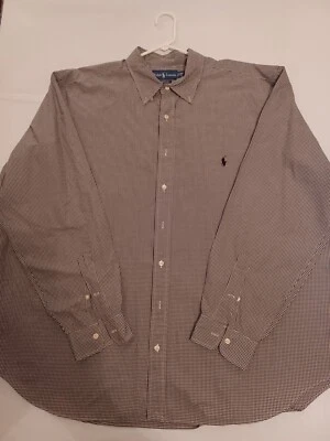 Ralph Lauren Shirt Classic Fit Mens 2XB Big Black Check Long Sleeve Button Down - Image 1 of 4