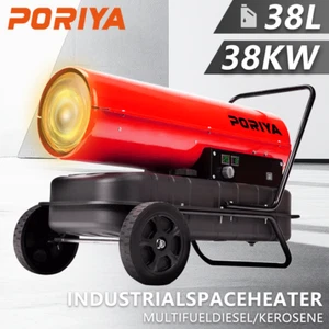 PORIYA 38KW Industrial Space Heater Diesel Air Forced Blow Fan Portable Workshop - Picture 1 of 10