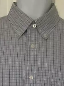 DANIEL CREMIEUX NWOT Button-down Blue Beige Black White Plaid Cotton M - Picture 1 of 8
