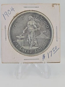 1904 P Philippine Peso Silver Coin - Picture 1 of 6
