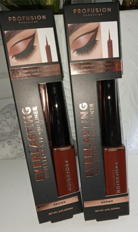 Lot of 2 Profusion Cosmetic Everlasting Waterproof Liquid Liner BROWN New in Box - Image 1 of 1