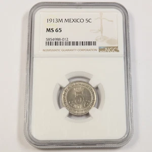 1913 M NGC MS65 | MEXICO - Five Centavos 5c Coin #43092A - Picture 1 of 2