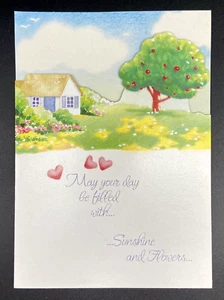 Greeting Card - Thinking Of You - Friendship - Hearts Flowers - Apple Tree - NEW - Picture 1 of 3