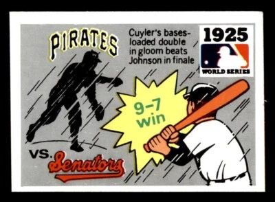 1971 Fleer World Series Baseball #23 1925 Pirates vs. Senators EX/MT *d5 - Image 1 of 2