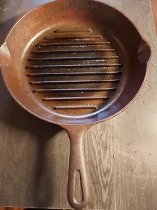 Vintage WAGNER WARE Sidney -  O - Cast Iron 11.25" Rib Grill Skillet #1129 V - Picture 1 of 10