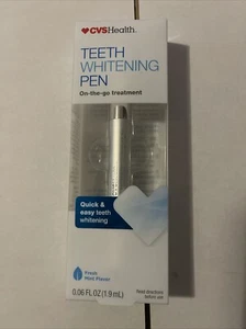 CVS TEETH WHITENING PEN ON THE GO TREATMENT FRESH MINT FLAVOR FREE SHIPPING USA - Picture 1 of 4