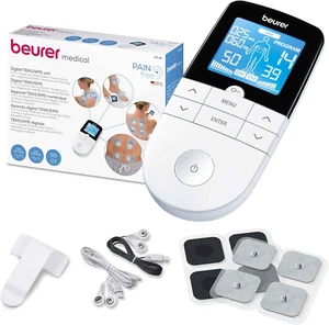 EM 49 Elettrostimolatore Digitale TENS EMS Con Funzione Massaggio Relax, Bianco/ - Foto 1 di 16