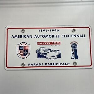 Vintage Porcelain American Auto Centennial Parade State Fair License Plate 