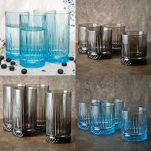 Pasabahce Elysia Coloured Glasses Sets Drinking Glass Whiskey Tumblers 355/450ml - Picture 1 of 82