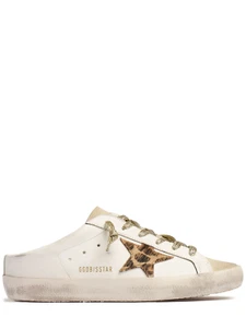 GOLDEN GOOSE Super-Star Women's White/Ice/Brown Mule Sneakers New - Picture 1 of 5