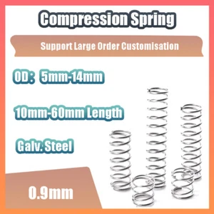 0.9mm Galv. Steel Compression Spring 5mm-14mm OD 10mm-60mm Length (Rust Proof) - Picture 1 of 9