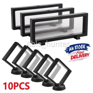 10pcs 3D Floating Frame Holder Stand Box Clear Jewelry Ring Coin Display Case AU - Picture 1 of 16