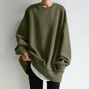 Long Sleeve Tops Pullover Baggy Top Jumper Casual Women Oversized Sweatshirts - Picture 1 of 15