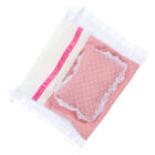  Mini Bedding Kit Doll Pink Sheet Pillow Quilt Accessories Set Miniature Gift