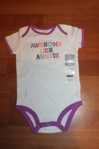 nwt 9 month Carter Girls Awesome Like Auntie Collectible Bodysuit one piece new - Picture 1 of 4