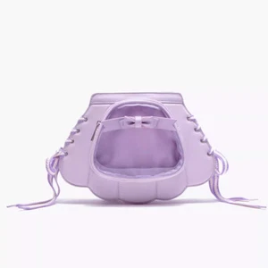 Zaino ragazza viola conchiglia fiocco trasparente nastro di seta tracolla PU Itabag regalo - Foto 1 di 12