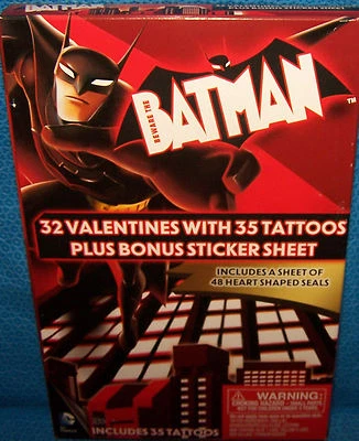 Valentines Day Cards (Box of 32) DC Comics Beware The Batman with Tattoos - Image 1 of 2