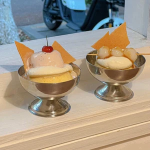 2024 Edelstahl Eisbecher Coup Dessertbecher Schüsseln Eis Servieren - Bild 1 von 17