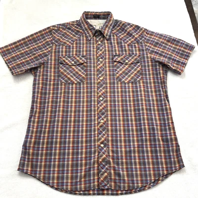 Camisa Bullhead Western Cowboy Rancho Estilo Hombres Lg Perla A Presión Manga Corta Bolsillos Foto 1 de 4