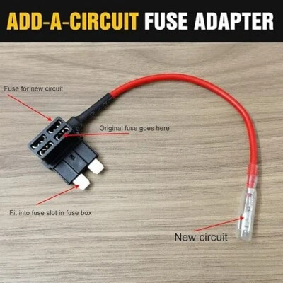 ATC/ATO Fuse Tap Dual Circuit Adapter Add A  12-24V Bullet Connector (Wholesale) - Image 1 of 3