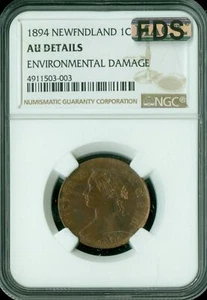 1894 NEWFOUNDLAND LARGE CENT NGC MAC AU55 FDS FIRST DIE STRIKE * - Picture 1 of 2