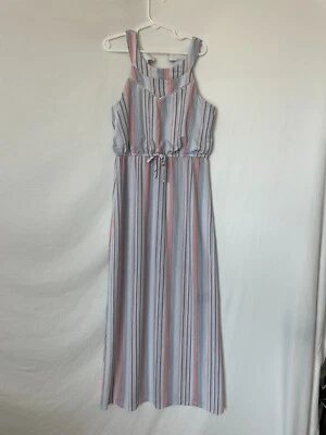 Vestido largo a rayas Three Pink Hearts niñas talla L Foto 1 de 4