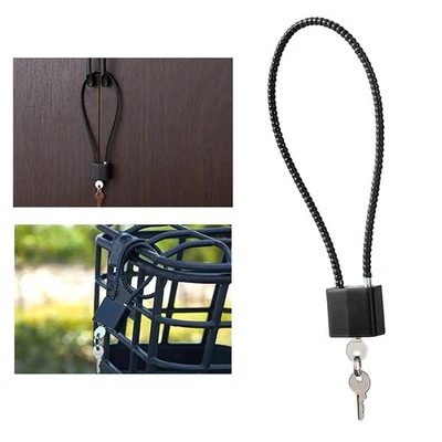 Cable Luggage Locks Weatherproof with 2 Keys Black - Image 1 of 4