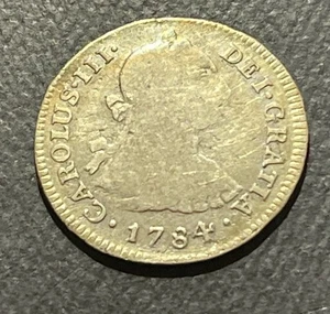 Peru 1784 MI 2 Reales Silver Coin: Carlos III - Picture 1 of 3