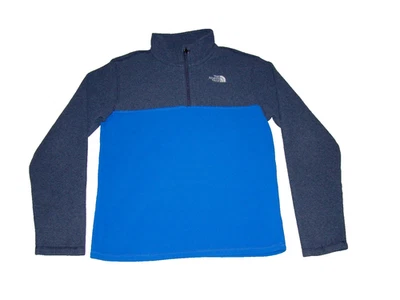 The North Face Boys Size Large Blue 1/4 Zip Long Sleeve Fleece Pullover - Imagem 1 de 4