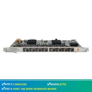 ETTO EPON 8 ports board with 8 EPON modules for C300 C320 equipment - Afbeelding 1 van 5