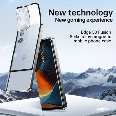 Funda Carcasa Transparente Esmerilada Para Motorola Edge 50 Fusion Híbrida De Lujo Metal Parachoques Foto 1 de 4