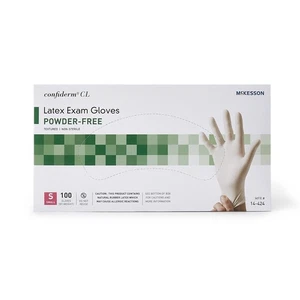 McKesson Confiderm Latex Untersuchungshandschuh Standard Manschettenlänge SMALL 100 pro Box - Bild 1 von 4