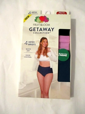 NWT Fruit Of The Loom Womens Getaway Collection 4 Mesh Briefs Size 5/s - Image 1 of 4