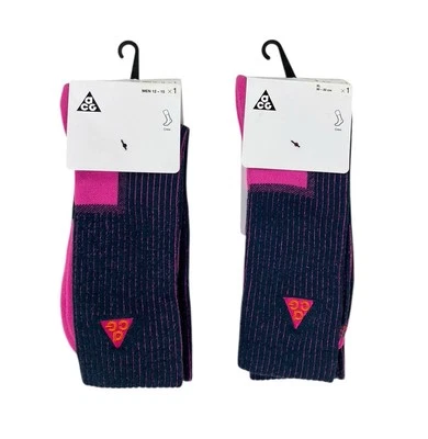 Lote de 2 pares de calcetines acolchados para todos los días Nike ACG azul rosa XL 12-15 FB3341 Foto 1 de 4