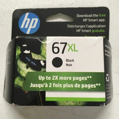 Genuine HP 67 XL Black Ink Cartridge Exp 05/2027, Sealed! - Image 1 of 3