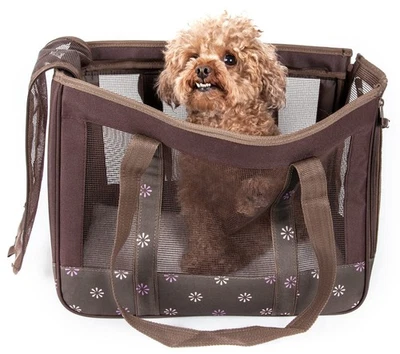Airline Approved Pet Carrier for Dogs Travel Bag Dual Mesh Sunroof Surround View - Image 1 of 4